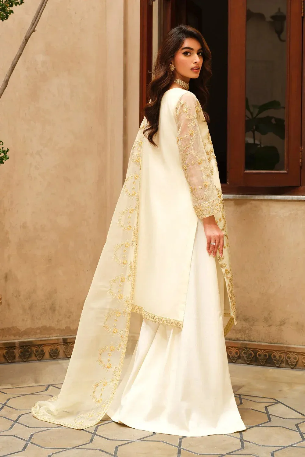 Maryum N Maria Musk Formals Ivory Organza – view 2 – Poshaq
