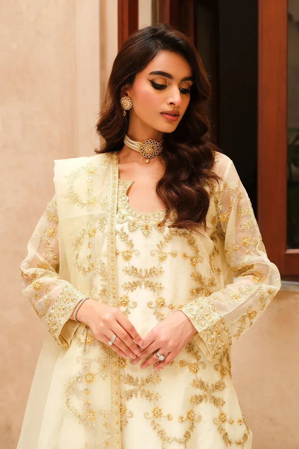 Maryum N Maria Musk Formals Ivory Organza – view 3 – Poshaq
