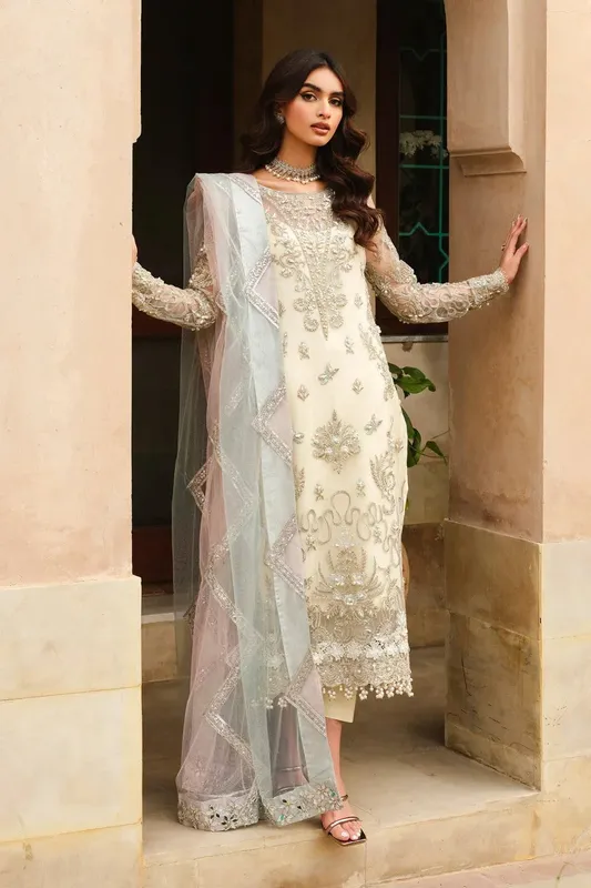 Maryum N Maria Musk Formals Ivory Organza – view 1 – Poshaq