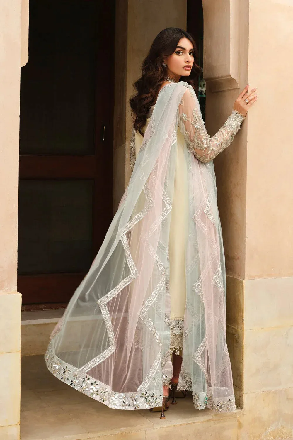 Maryum N Maria Musk Formals Ivory Organza – view 2 – Poshaq