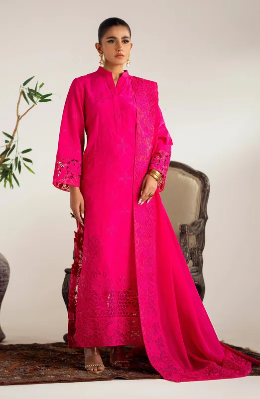 Maryum N Maria Dastan Formals Hot Pink Organza – view 1 – Poshaq