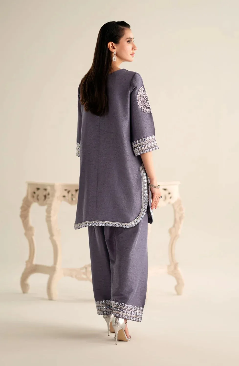 Maryum N Maria Lagom Ready to Wear Light Gray Viscose – view 2 – Poshaq