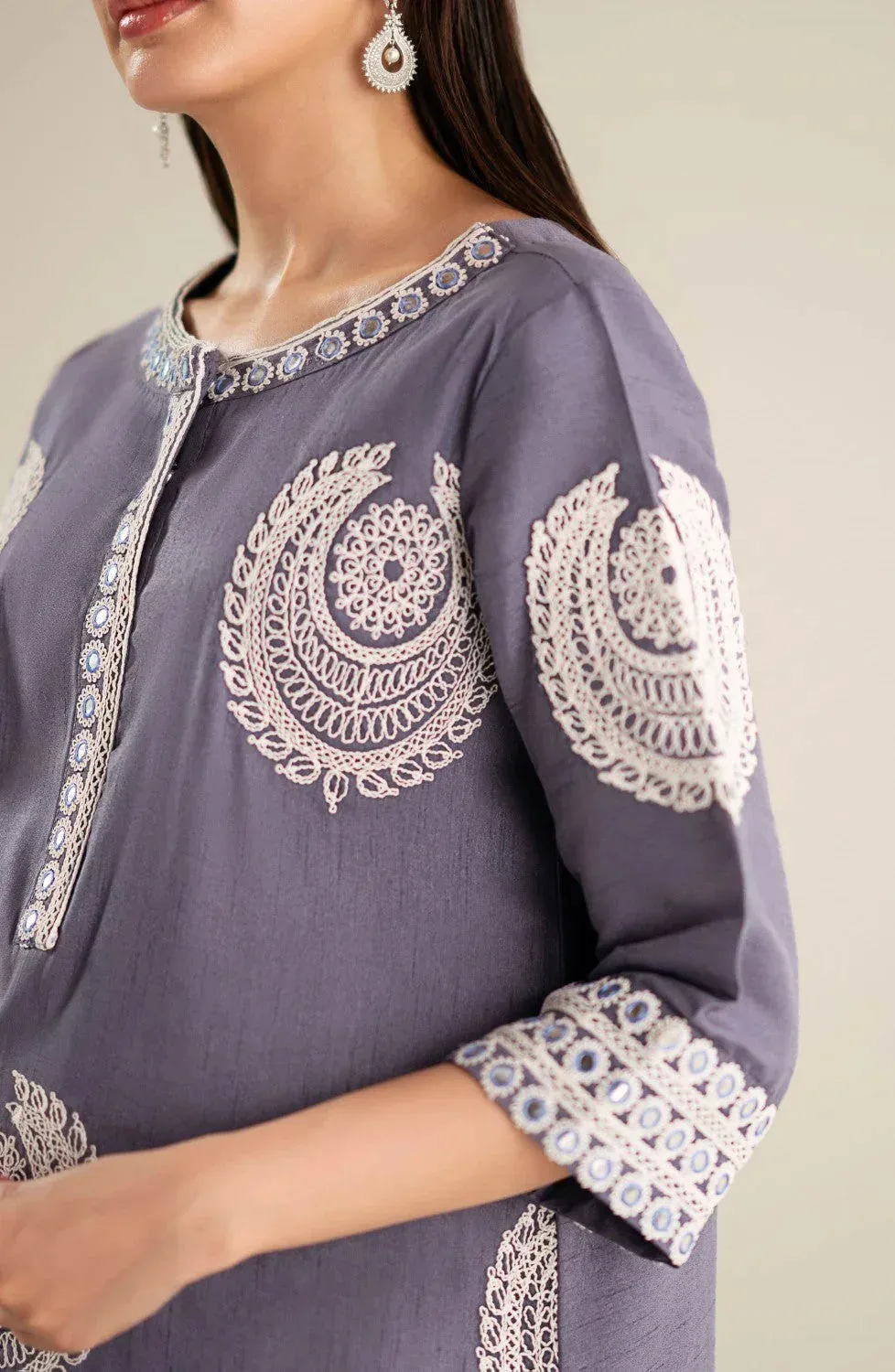 Maryum N Maria Lagom Ready to Wear Light Gray Viscose – view 3 – Poshaq