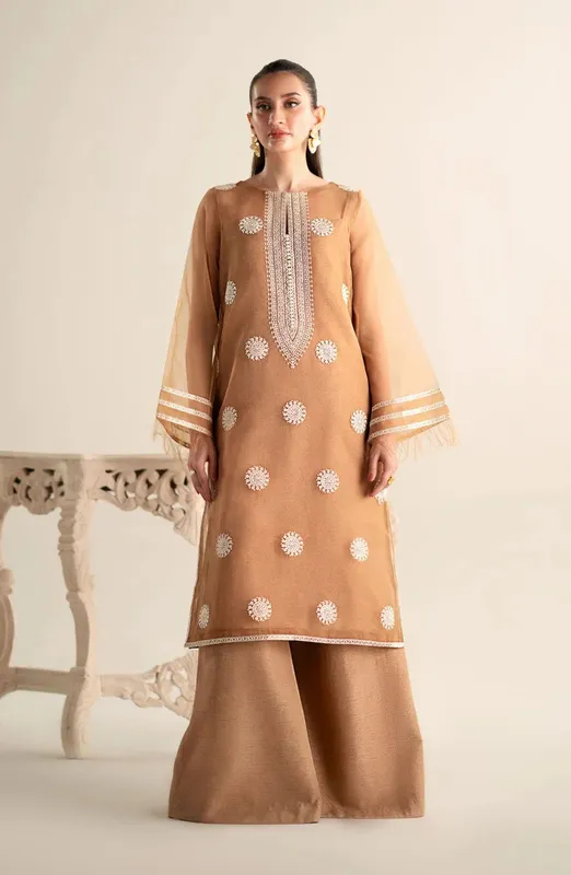 Maryum N Maria Lagom Ready to Wear Coffee Organza – view 1 – Poshaq