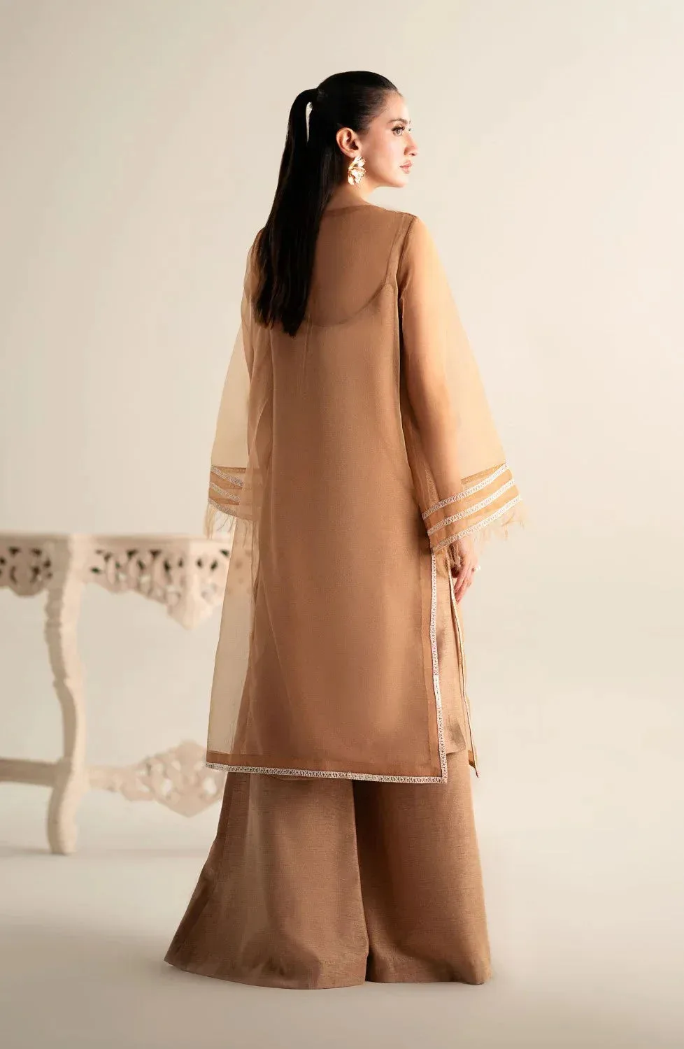 Maryum N Maria Lagom Ready to Wear Coffee Organza – view 2 – Poshaq
