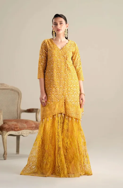 Maryum N Maria Lagom Ready to Wear Yellow Net – view 1 – Poshaq