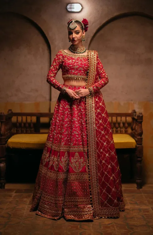 Maryum N Maria Gul Posh Wedding Formals Red Grip – view 1 – Poshaq