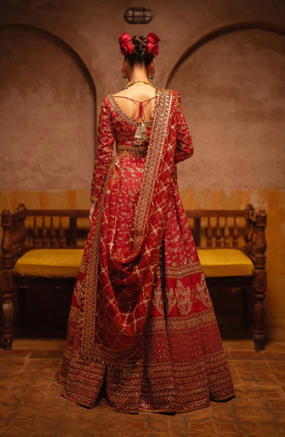 Maryum N Maria Gul Posh Wedding Formals Red Grip – view 2 – Poshaq