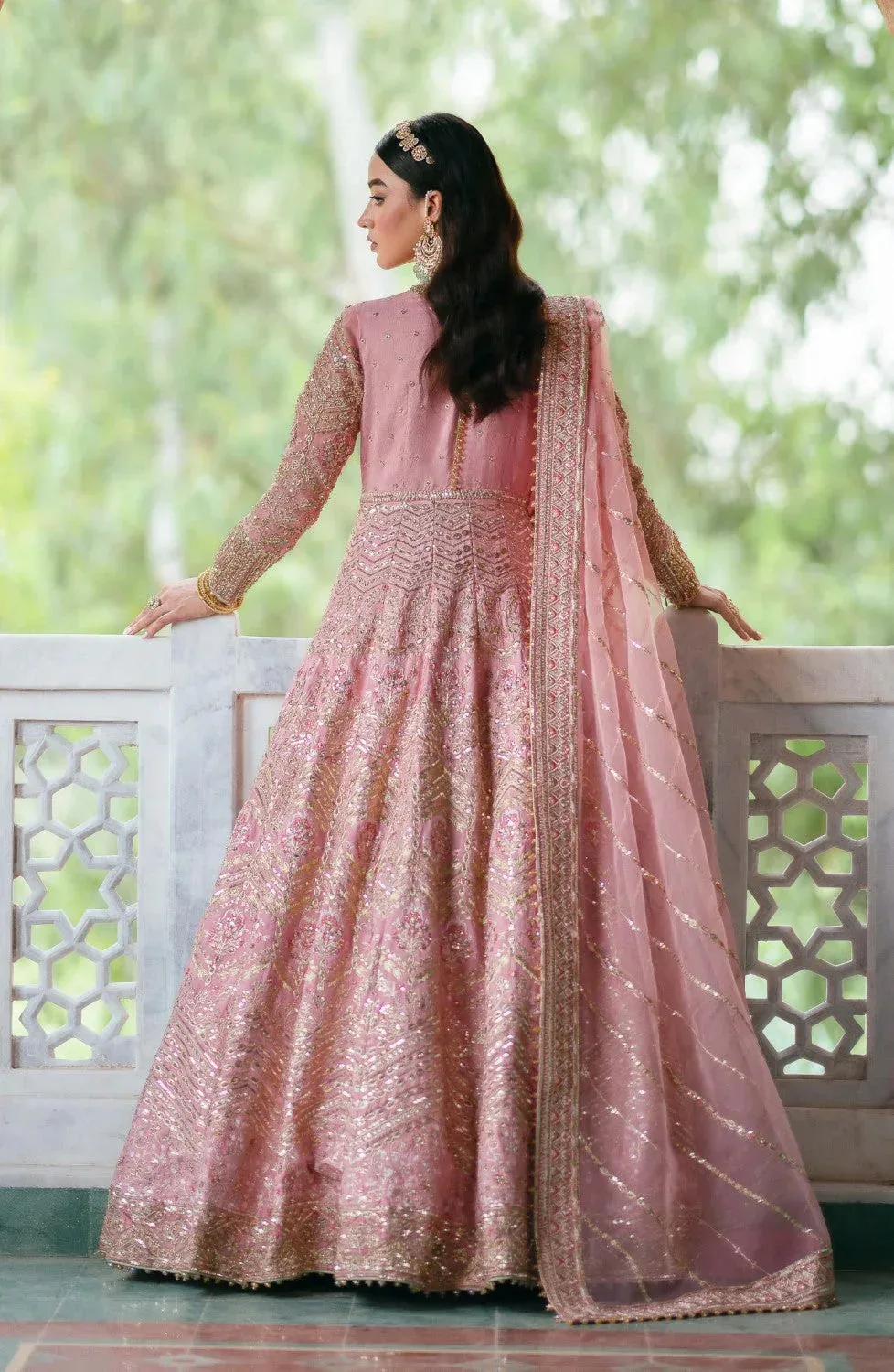 Maryum N Maria Gul Posh Wedding Formals Pink Organza – view 2 – Poshaq