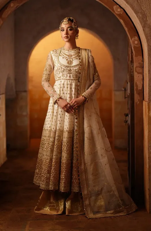 Maryum N Maria Gul Posh Wedding Formals Ivory Organza – view 1 – Poshaq