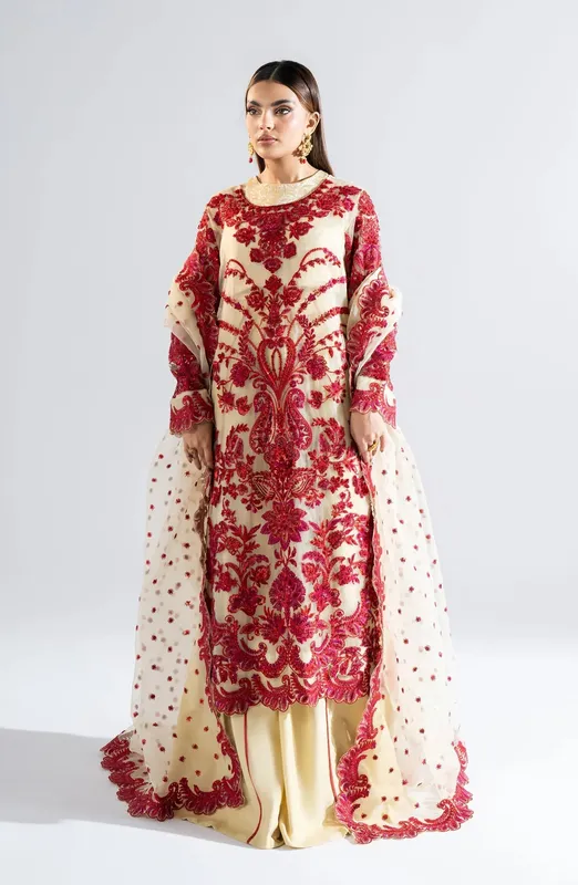 Maryum N Maria Riwayat Wedding Formals Ivory Organza – view 1 – Poshaq