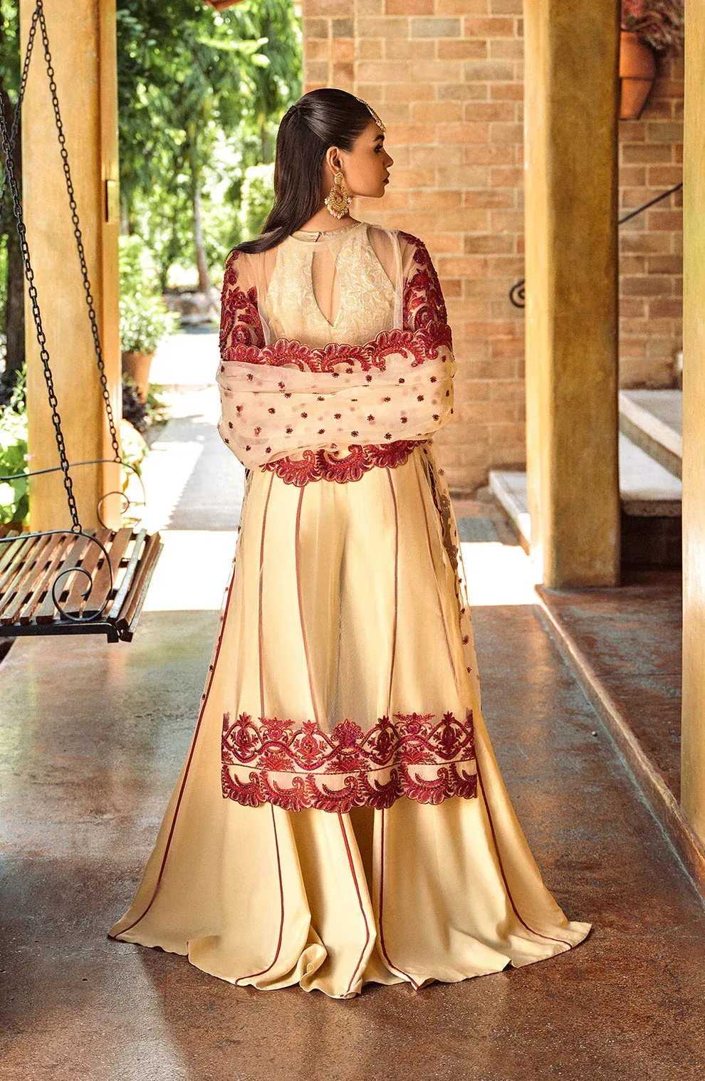 Maryum N Maria Riwayat Wedding Formals Ivory Organza – view 2 – Poshaq