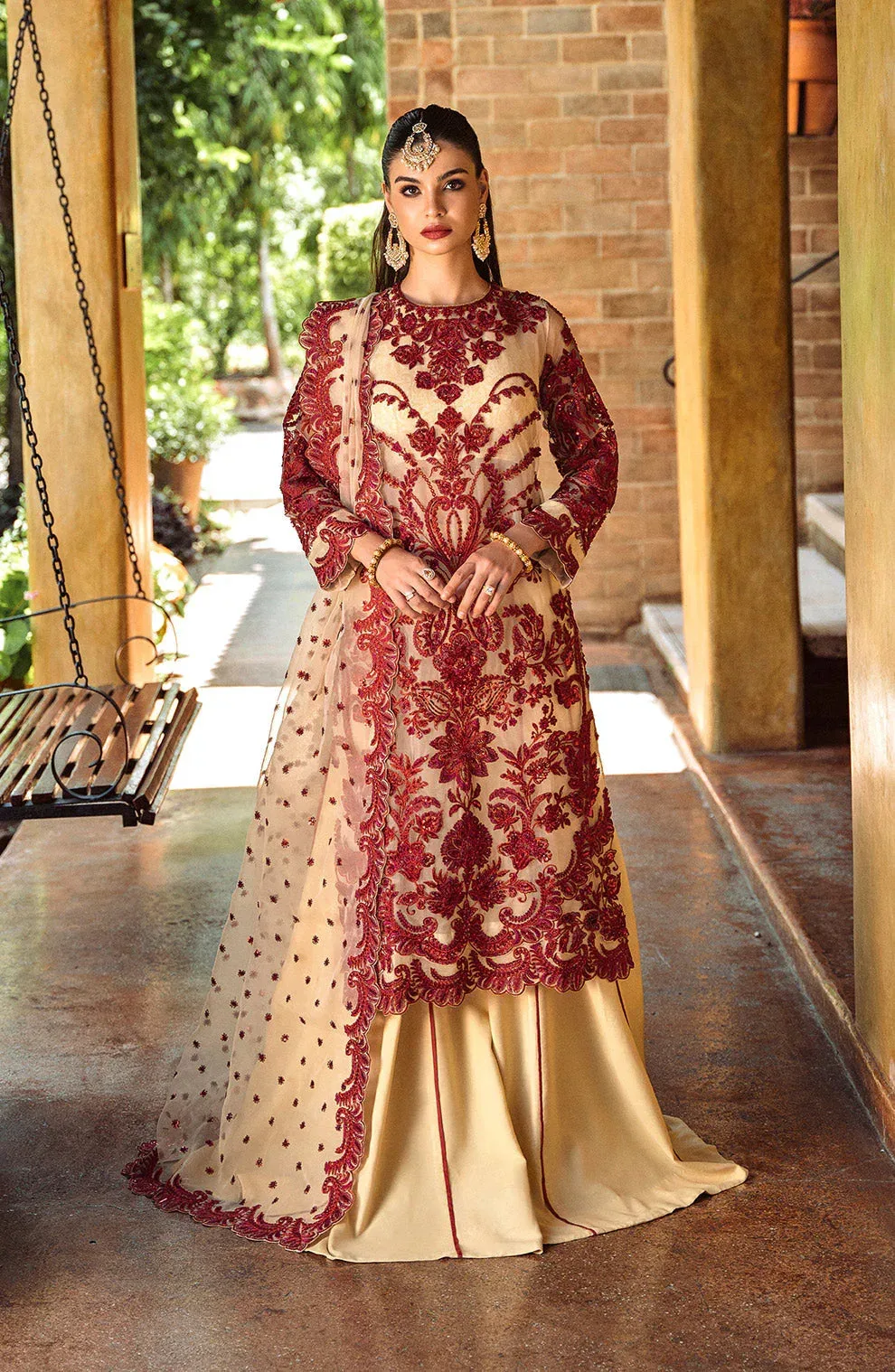 Maryum N Maria Riwayat Wedding Formals Ivory Organza – view 4 – Poshaq