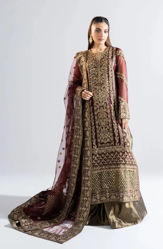 Maryum N Maria Riwayat Wedding Formals Purple Organza – view 1 – Poshaq