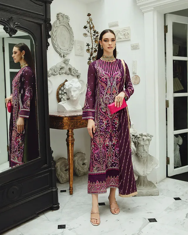 Maryum N Maria Freesia Ariya Formals Purple Organza – view 1 – Poshaq