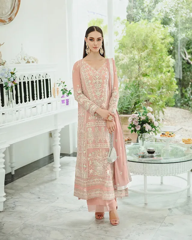 Maryum N Maria Freesia Ariya Formals Pink Organza – view 1 – Poshaq