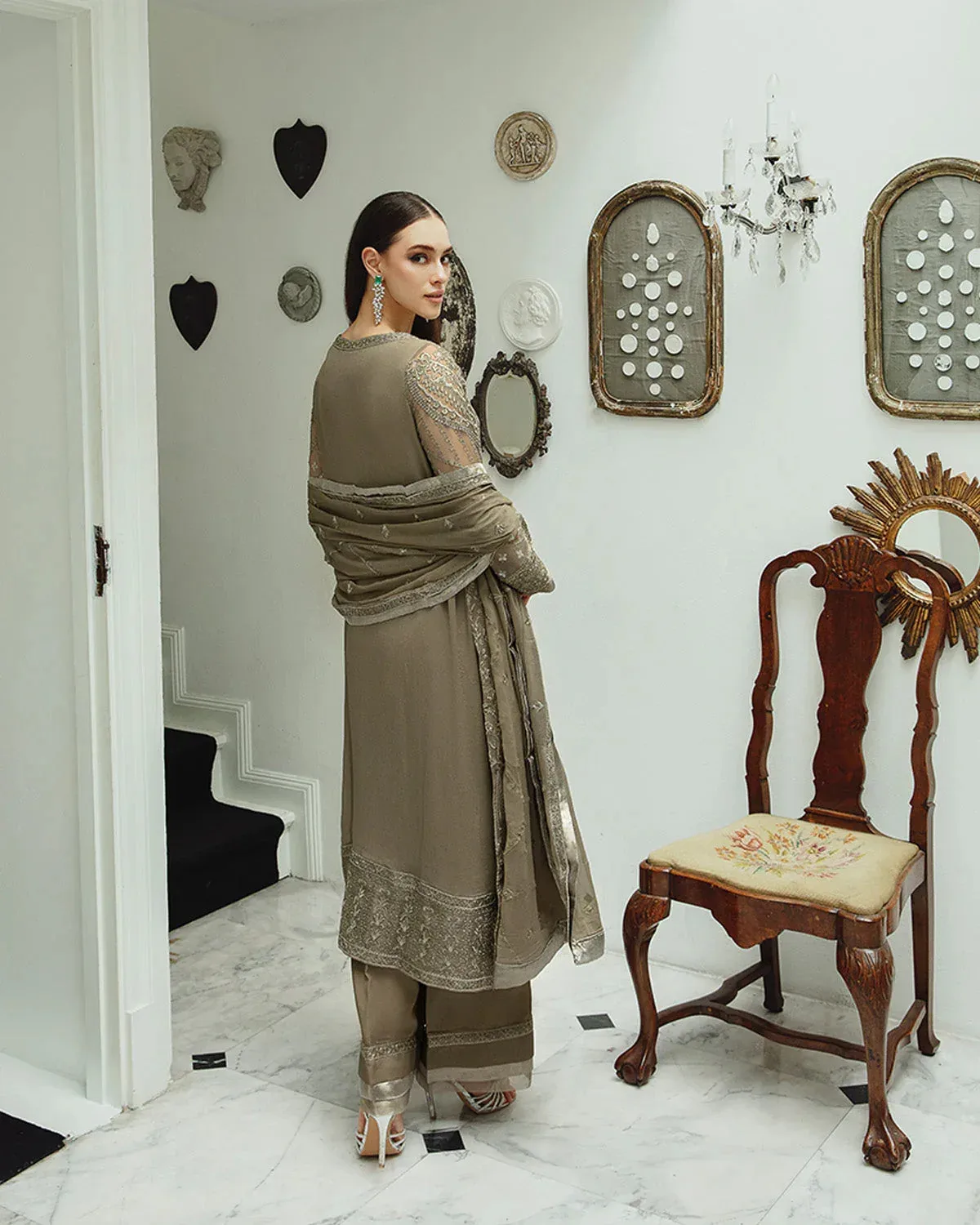 Maryum N Maria Freesia Ariya Formals Grey Organza – view 2 – Poshaq