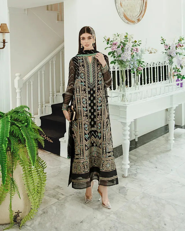Maryum N Maria Freesia Ariya Formals Black Organza – view 1 – Poshaq