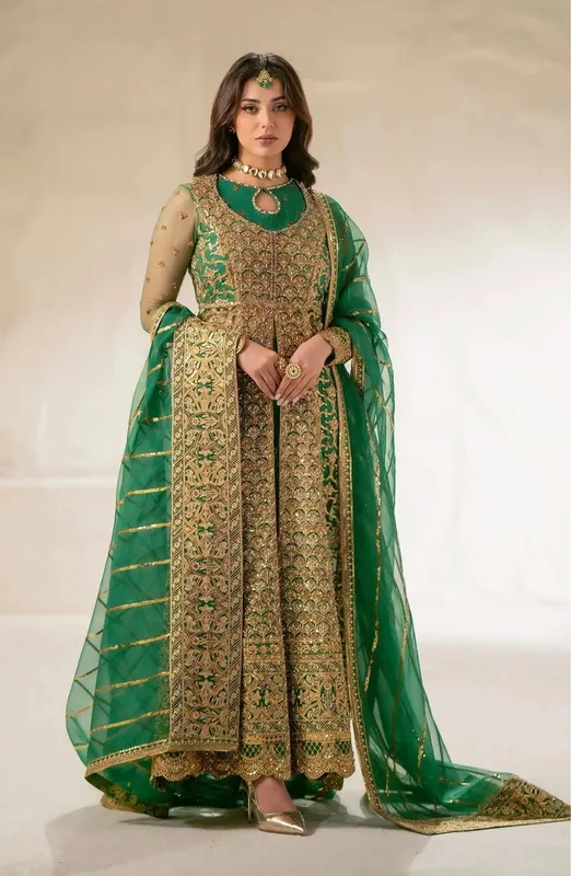 Maryum N Maria Luxury Formals Green Organza – view 1 – Poshaq