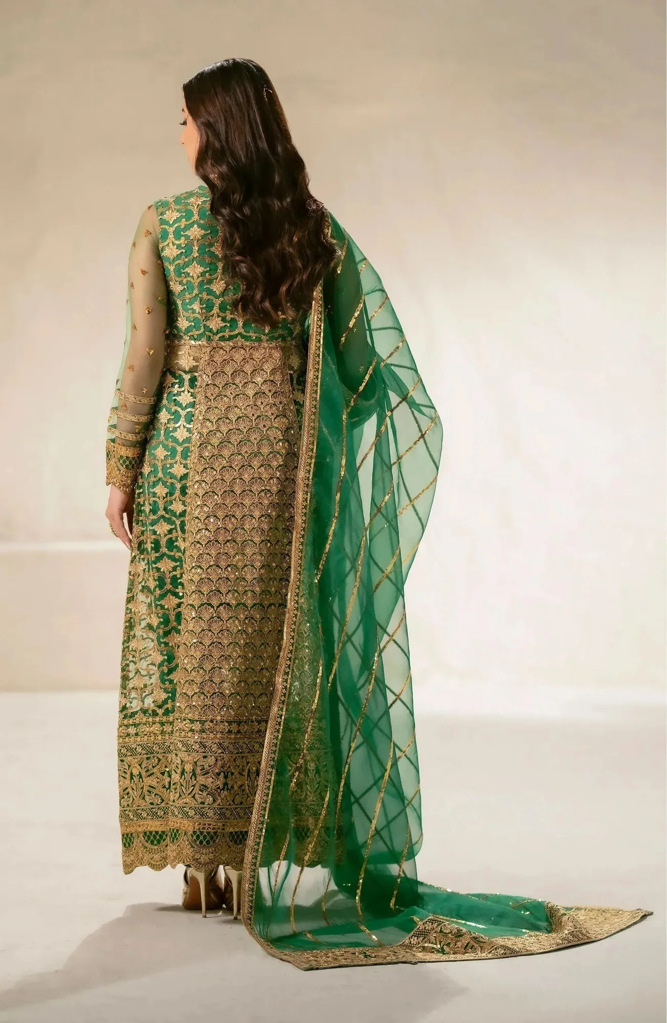 Maryum N Maria Luxury Formals Green Organza – view 2 – Poshaq