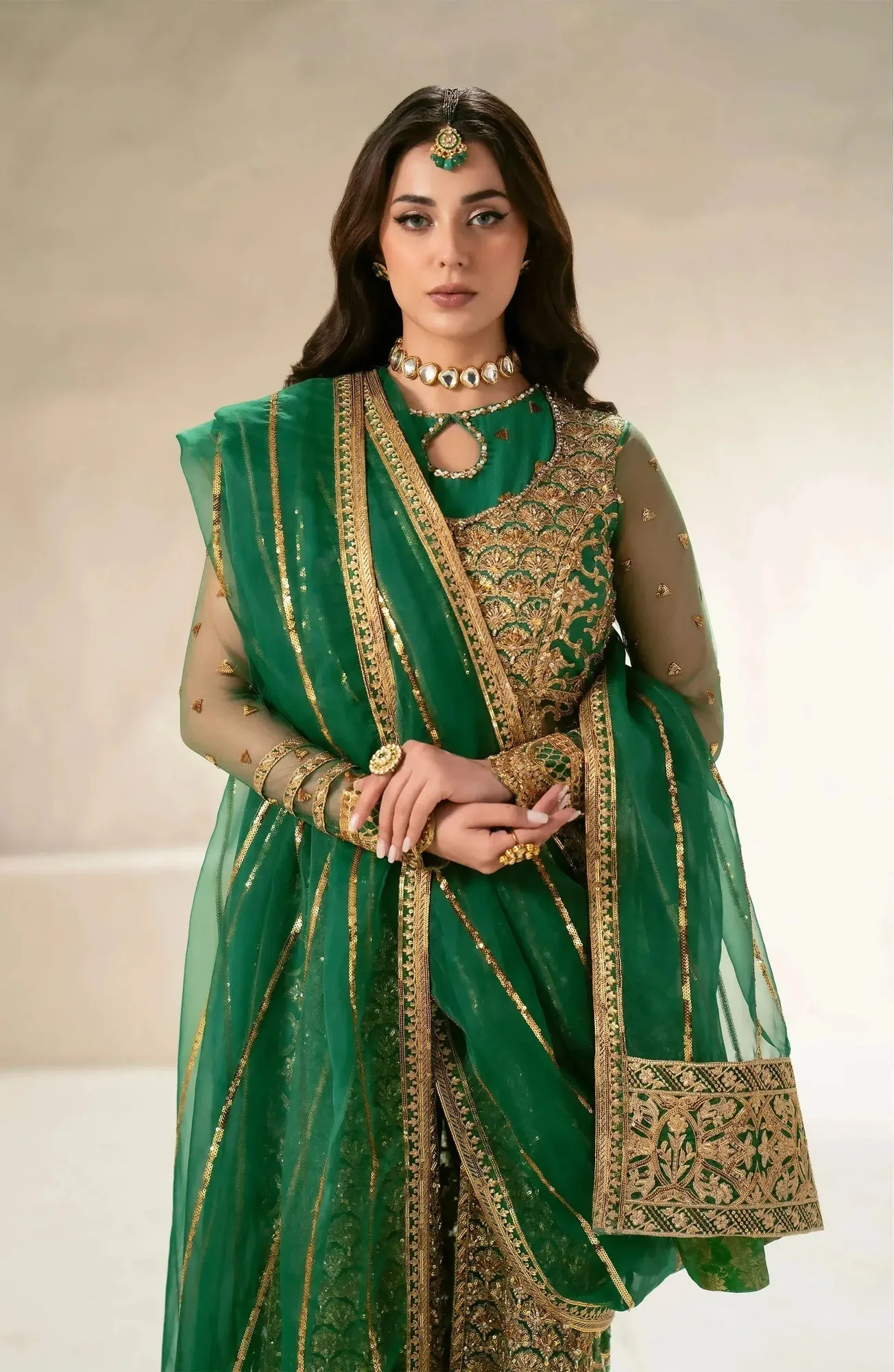 Maryum N Maria Luxury Formals Green Organza – view 3 – Poshaq