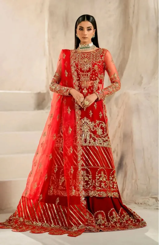 Maryum N Maria Luxury Formals Red Organza – view 1 – Poshaq