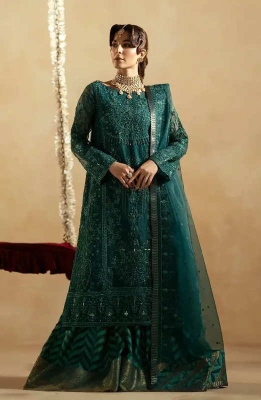 Maryum N Maria Zamani Beghum Formals 23 Green Organza – view 1 – Poshaq