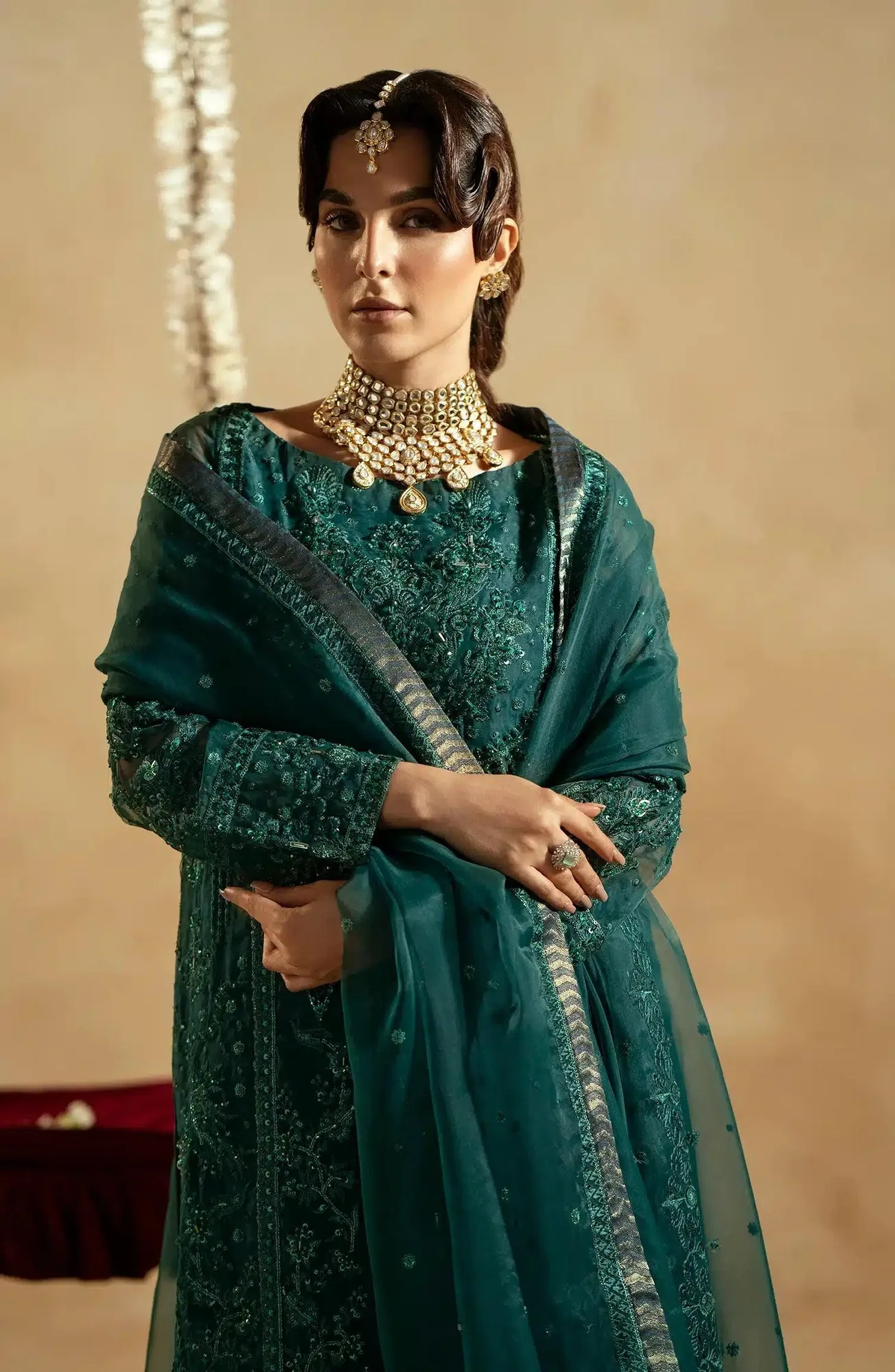 Maryum N Maria Zamani Beghum Formals 23 Green Organza – view 2 – Poshaq