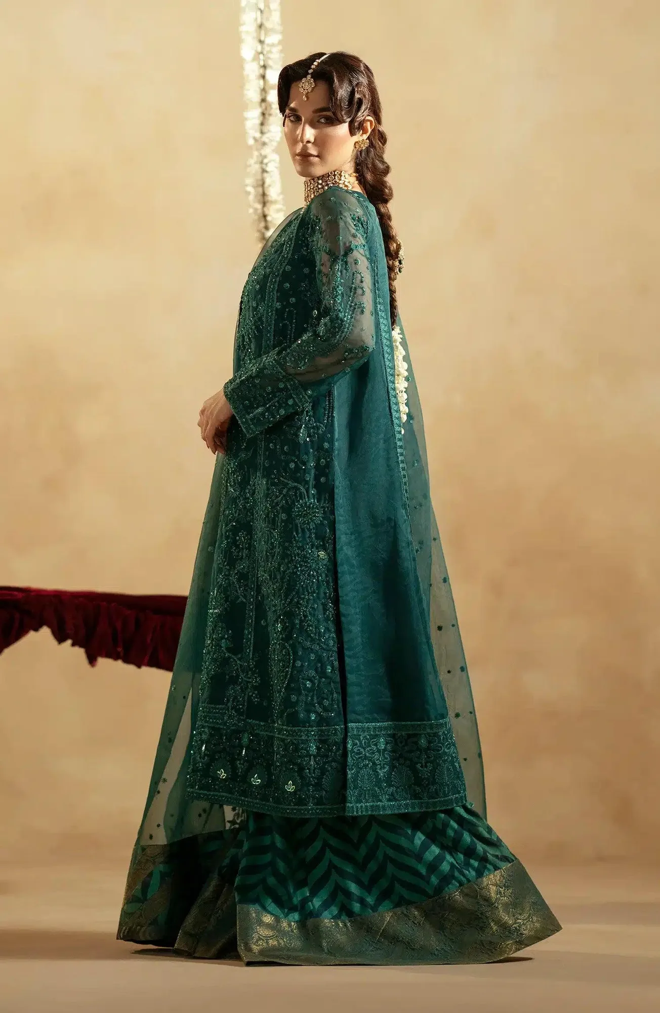 Maryum N Maria Zamani Beghum Formals 23 Green Organza – view 4 – Poshaq