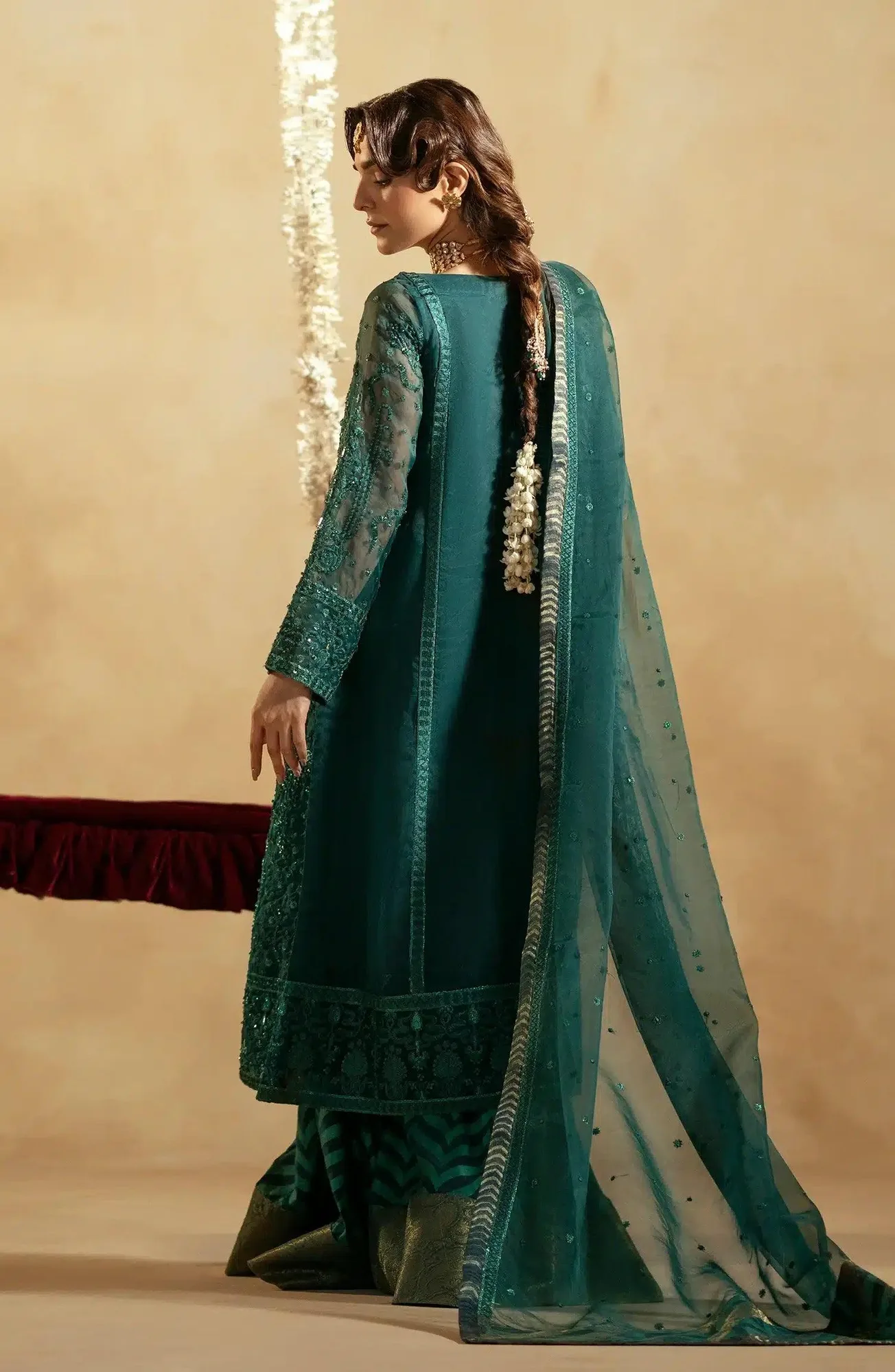 Maryum N Maria Zamani Beghum Formals 23 Green Organza – view 5 – Poshaq