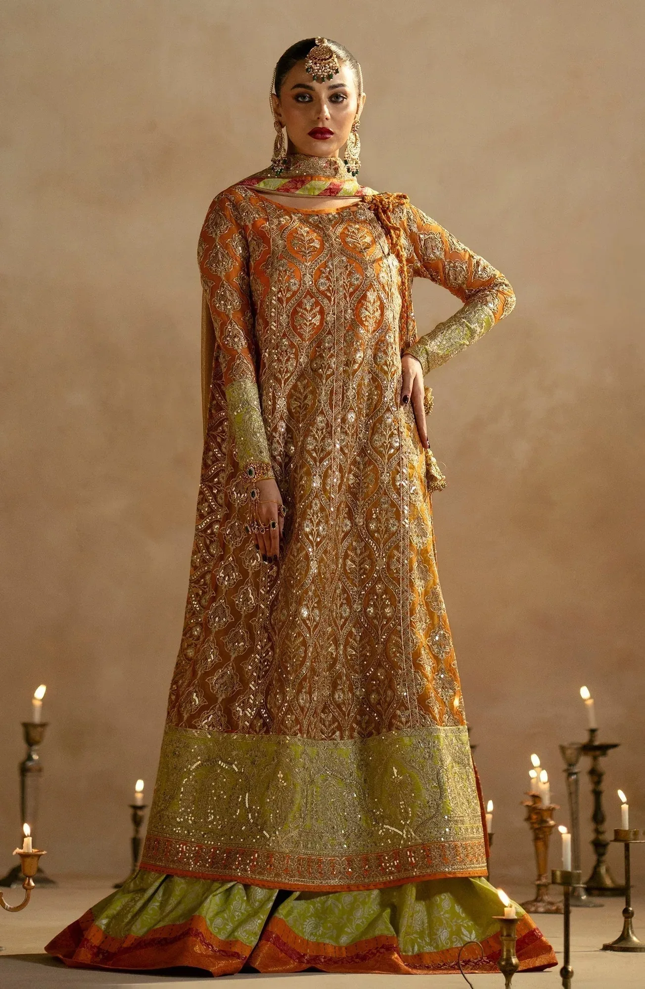 Maryum N Maria Zamani Beghum Formals 23 Orange Organza – view 1 – Poshaq