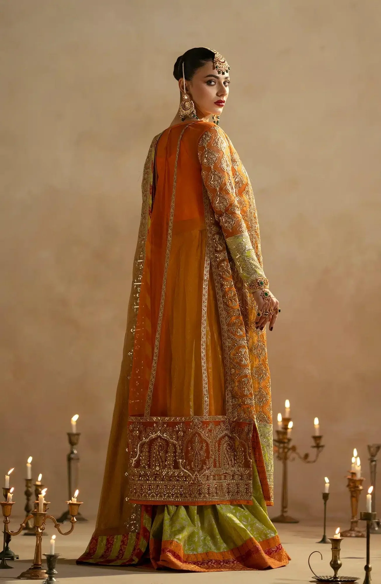 Maryum N Maria Zamani Beghum Formals 23 Orange Organza – view 3 – Poshaq