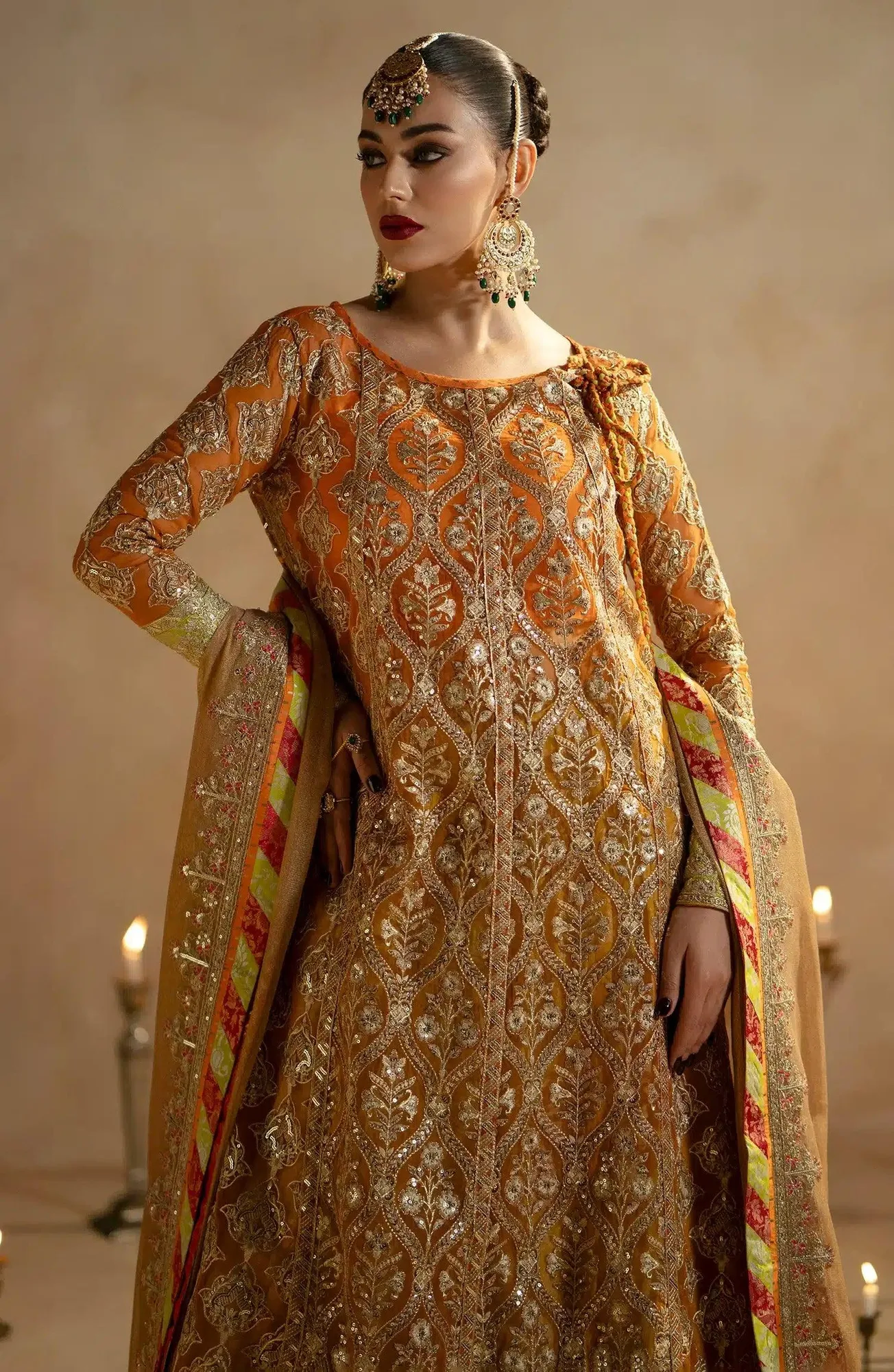 Maryum N Maria Zamani Beghum Formals 23 Orange Organza – view 4 – Poshaq