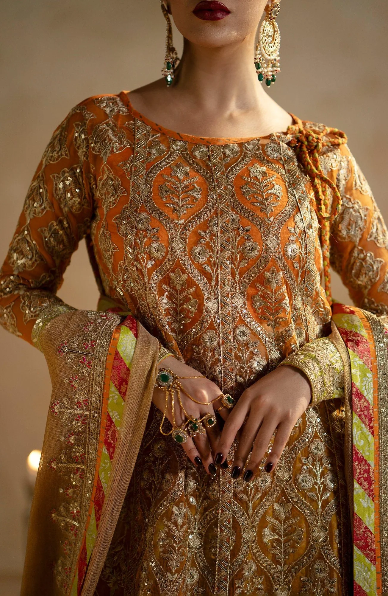 Maryum N Maria Zamani Beghum Formals 23 Orange Organza – view 5 – Poshaq