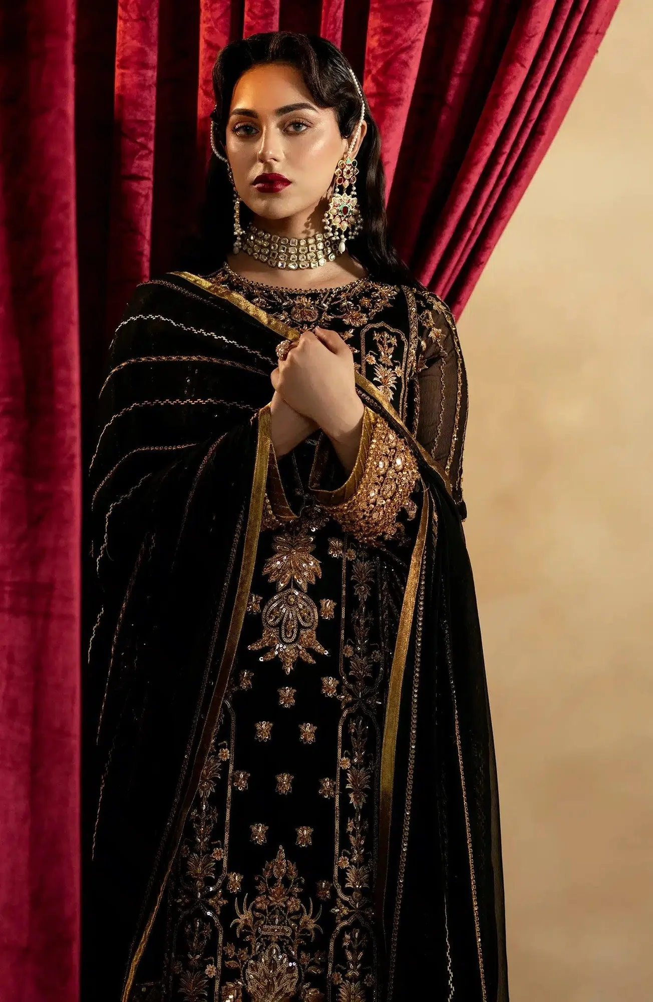 Maryum N Maria Zamani Beghum Formals 23 Black Chiffon – view 4 – Poshaq