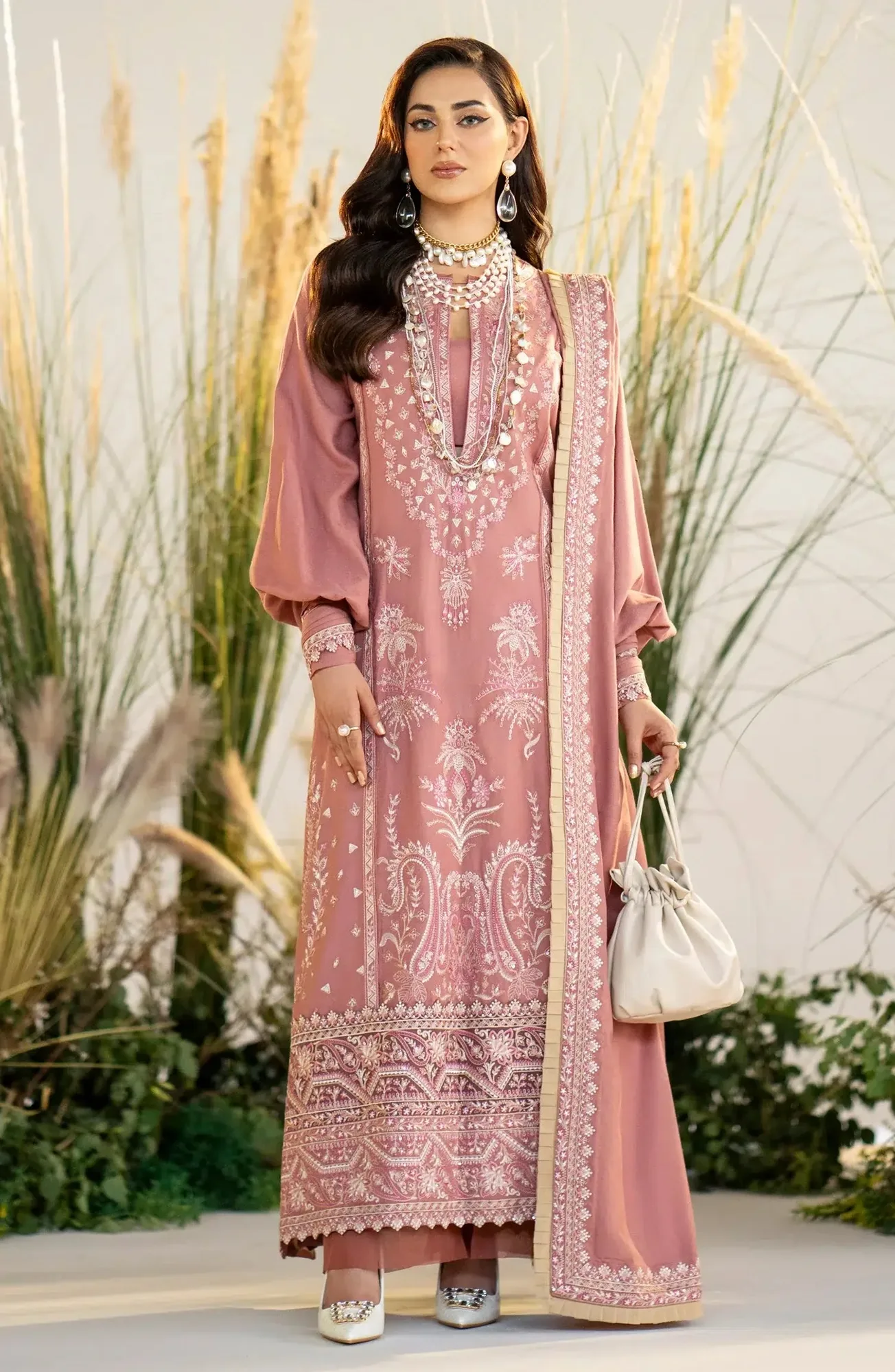 Maryum N Maria Shehr Bano Winter 23 Peach Organza – view 1 – Poshaq