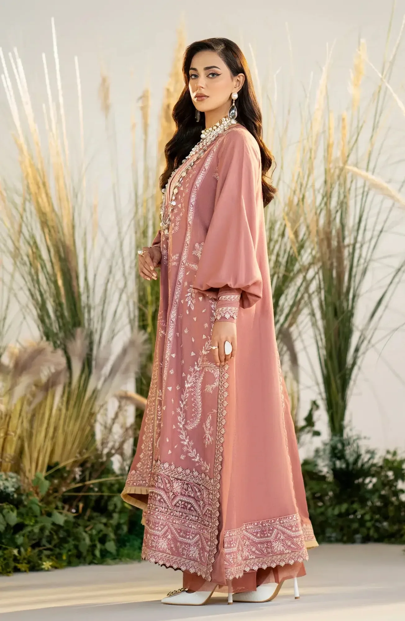 Maryum N Maria Shehr Bano Winter 23 Peach Organza – view 2 – Poshaq