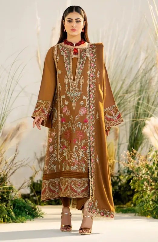 Maryum N Maria Shehr Bano Winter 23 Peach – view 1 – Poshaq