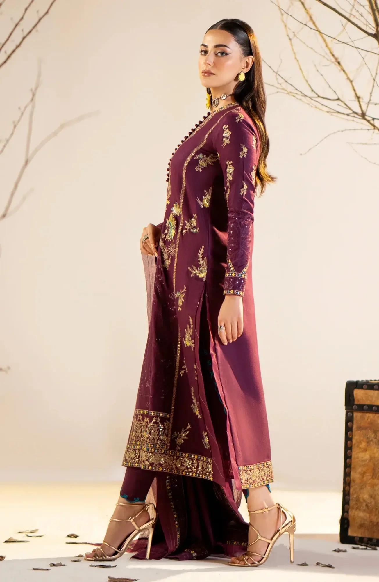 Maryum N Maria Shehr Bano Winter 23 Purple Organza – view 2 – Poshaq