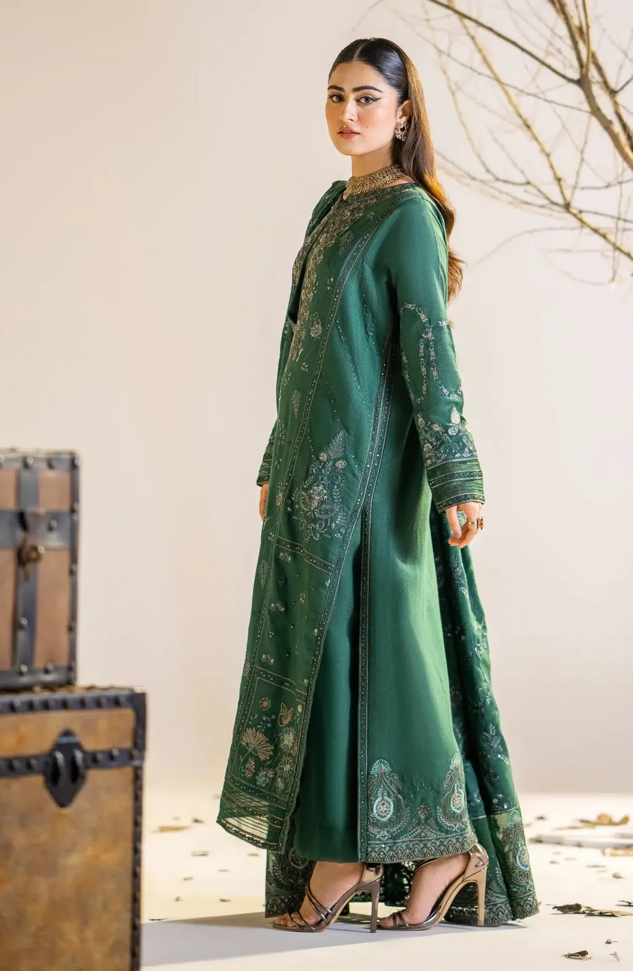 Maryum N Maria Shehr Bano Winter 23 Peach Organza – view 2 – Poshaq