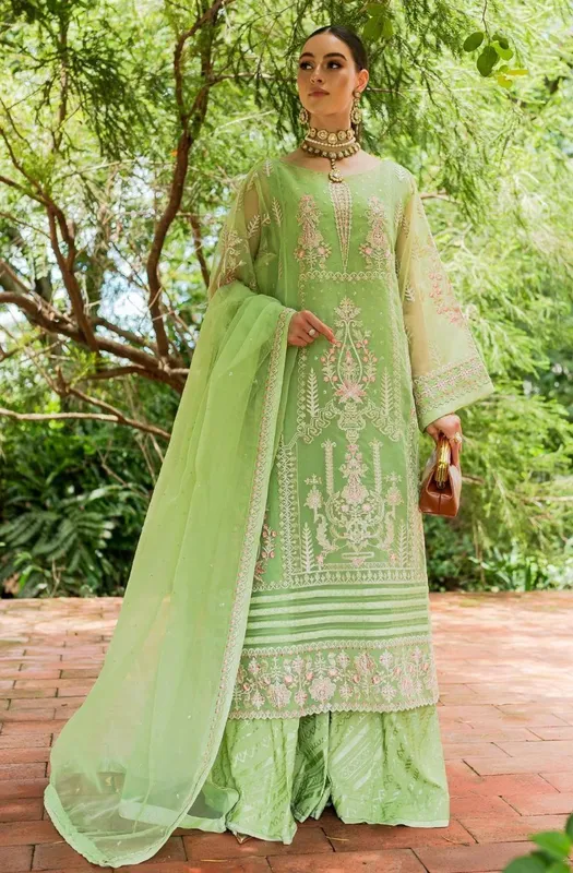 Maryum N Maria Sorina Luxury Chiffon 23 Green Organza – view 1 – Poshaq
