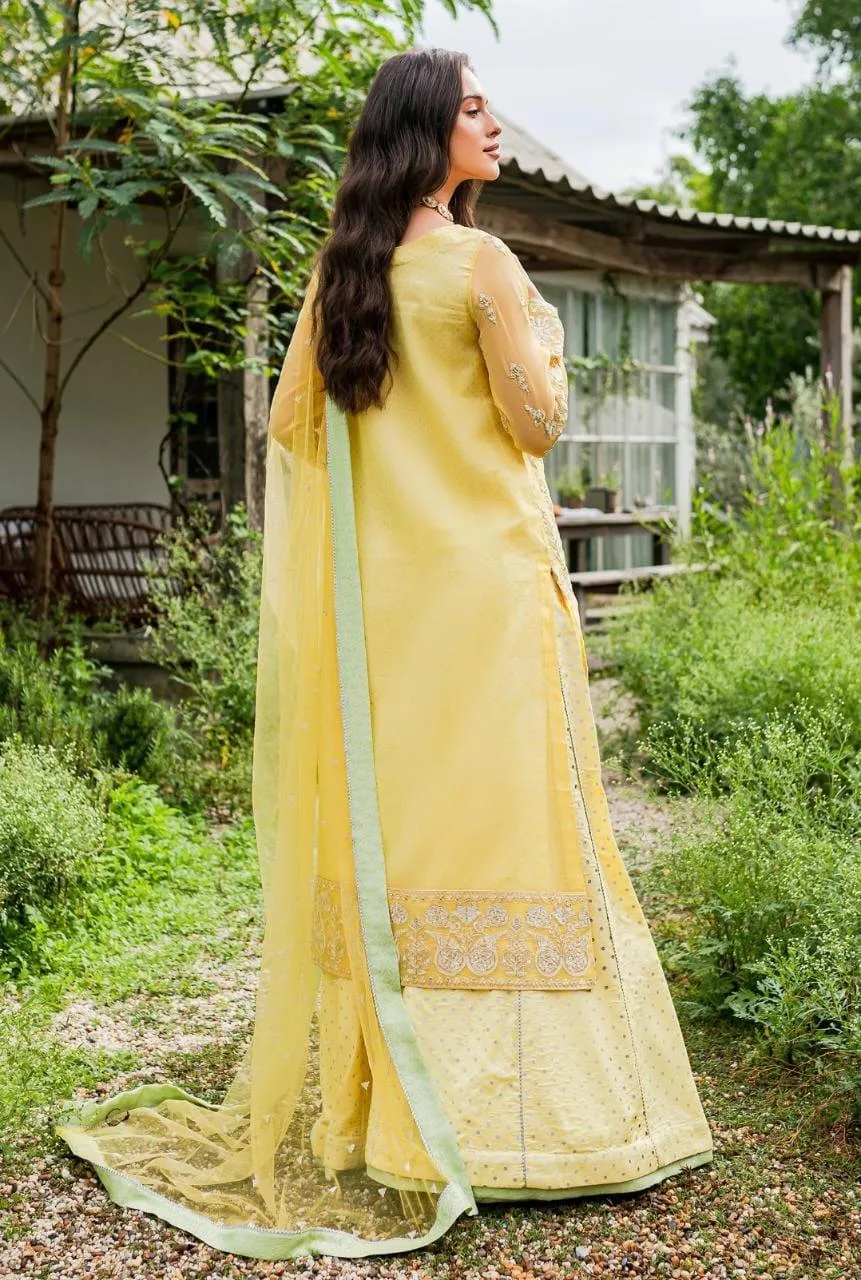 Maryum N Maria Sorina Luxury Chiffon 23 Yellow Organza – view 2 – Poshaq