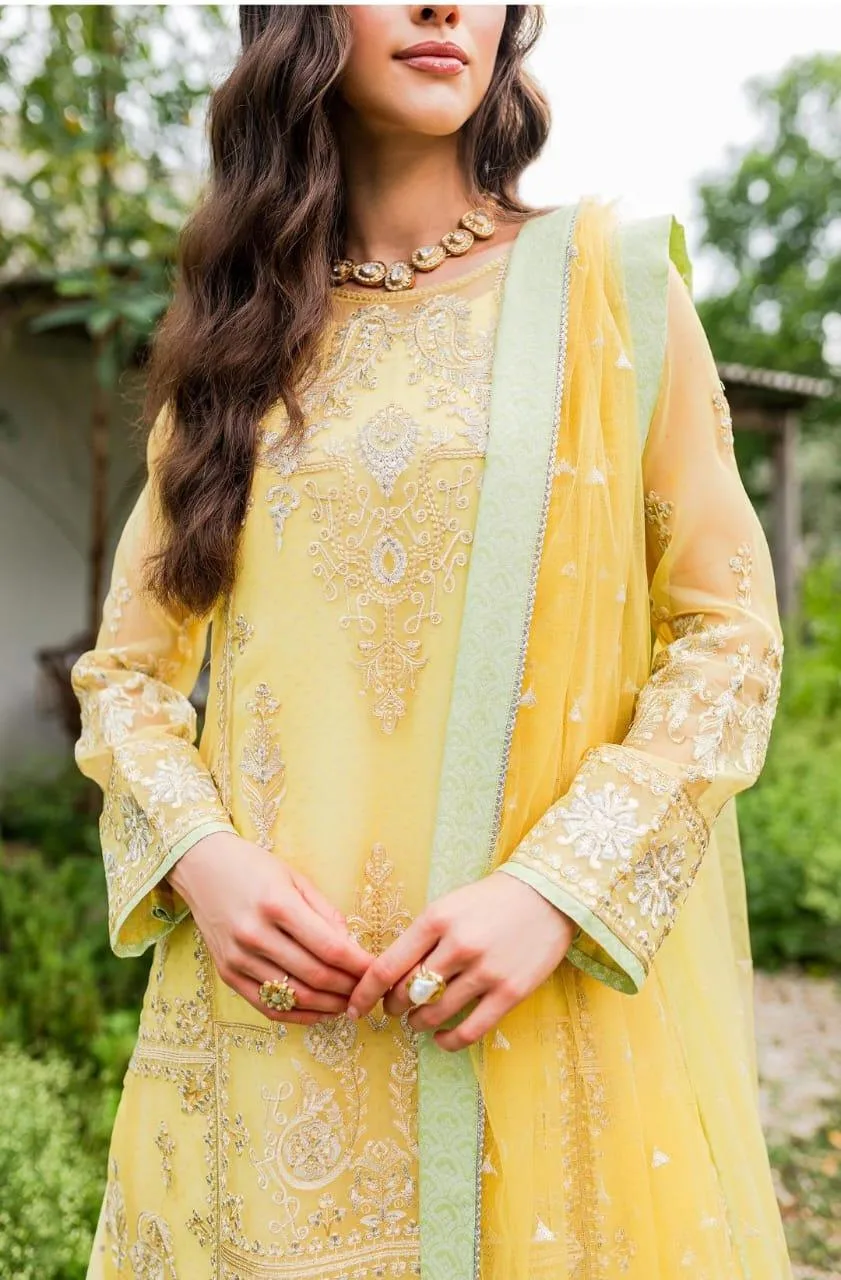 Maryum N Maria Sorina Luxury Chiffon 23 Yellow Organza – view 4 – Poshaq