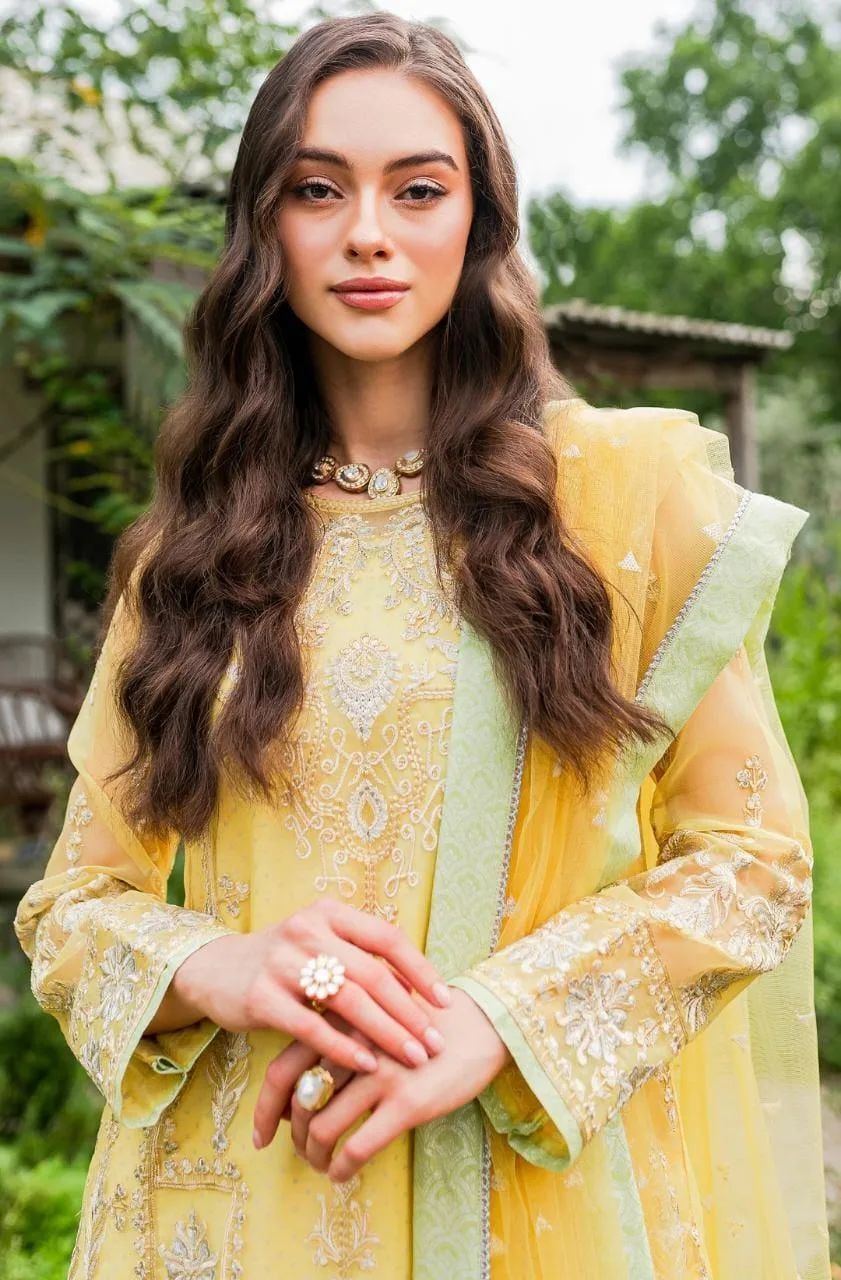 Maryum N Maria Sorina Luxury Chiffon 23 Yellow Organza – view 5 – Poshaq