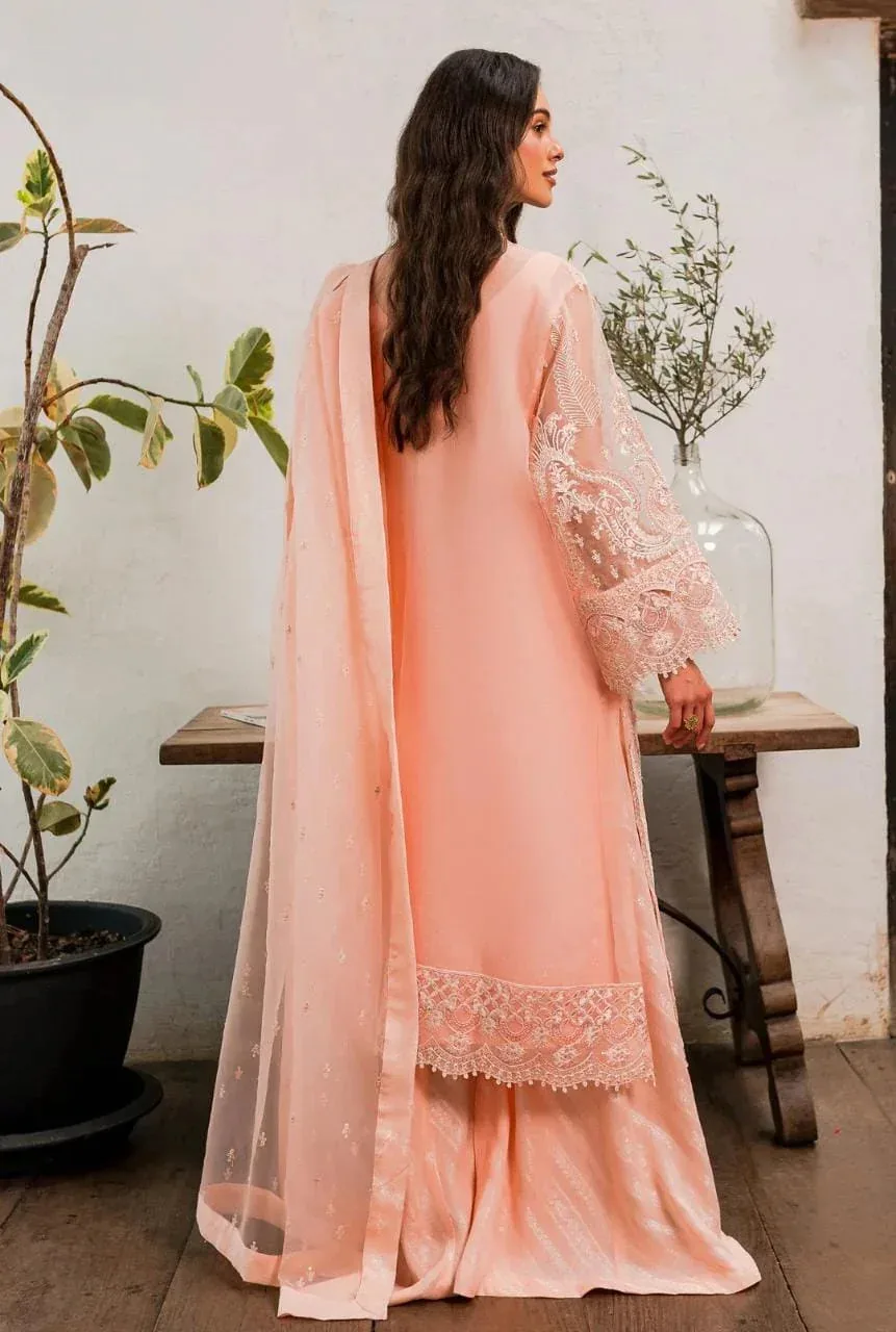 Maryum N Maria Sorina Luxury Chiffon 23 Peach Organza – view 4 – Poshaq