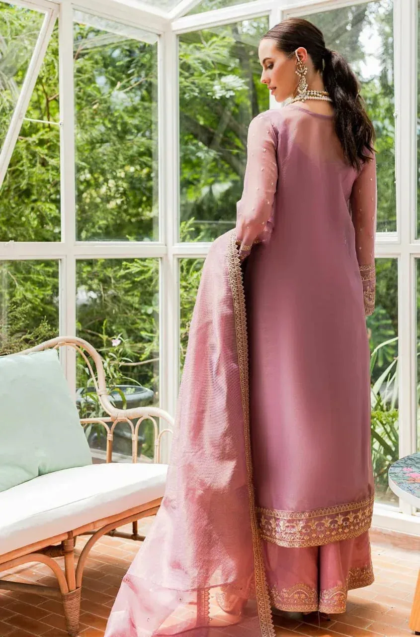 Maryum N Maria Sorina Luxury Chiffon 23 Pink Organza – view 2 – Poshaq