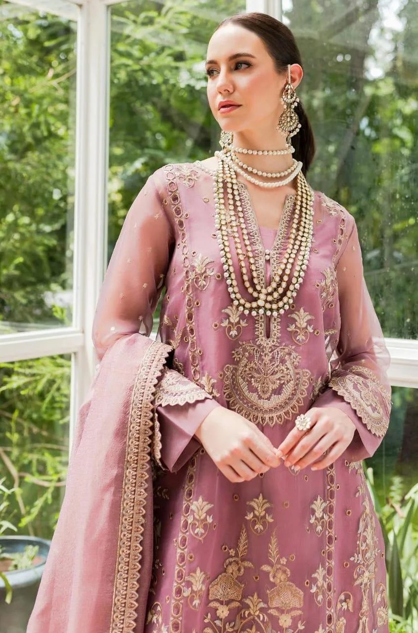 Maryum N Maria Sorina Luxury Chiffon 23 Pink Organza – view 3 – Poshaq