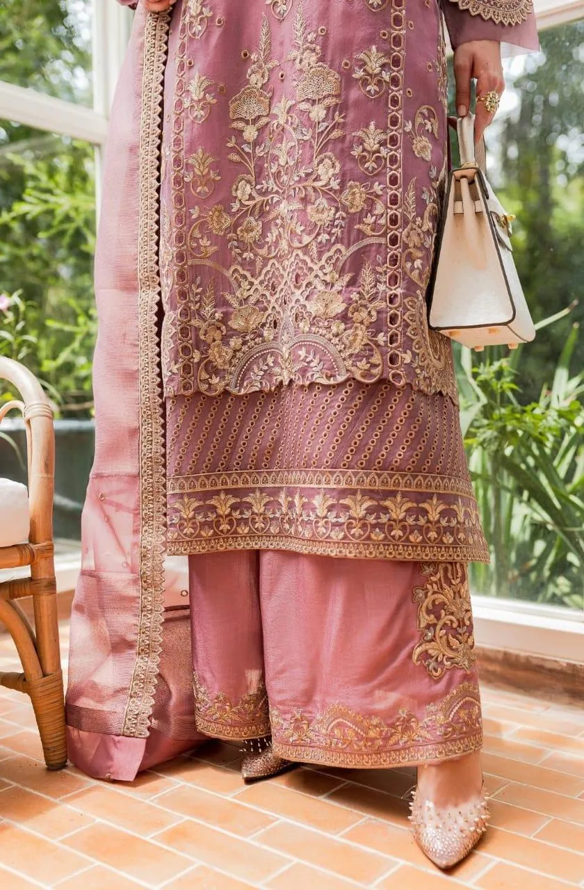 Maryum N Maria Sorina Luxury Chiffon 23 Pink Organza – view 5 – Poshaq