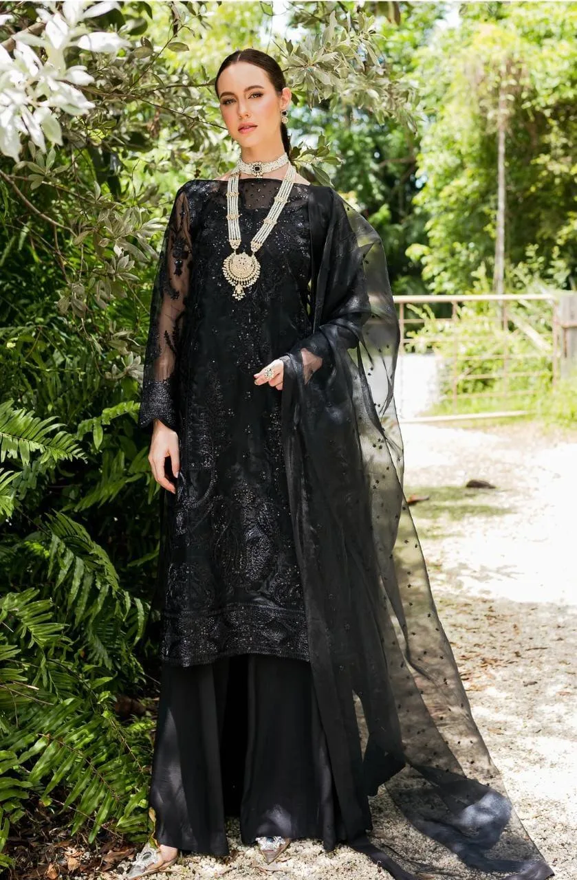 Maryum N Maria Sorina Luxury Chiffon 23 Black Organza – view 1 – Poshaq