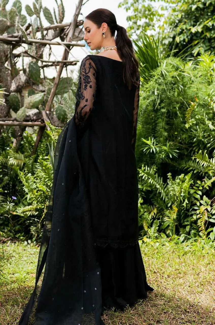 Maryum N Maria Sorina Luxury Chiffon 23 Black Organza – view 3 – Poshaq